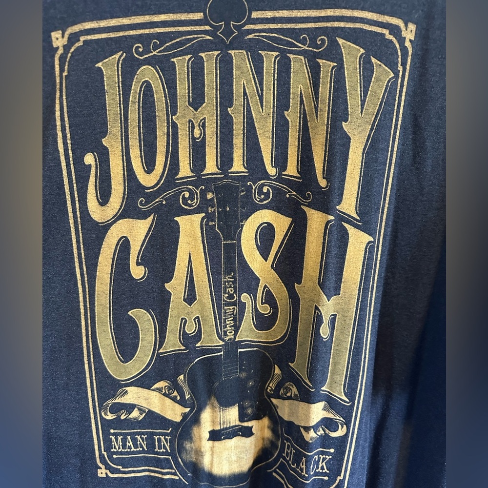 Johnny Cash Graphic Tee in Navy and Gold